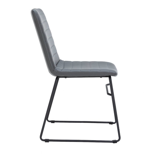 Zylar Series Office Guest Chair in Grey Leather