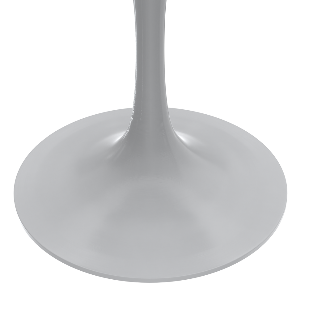Verve 27 Round Dining Table, White Base with Black MDF Top