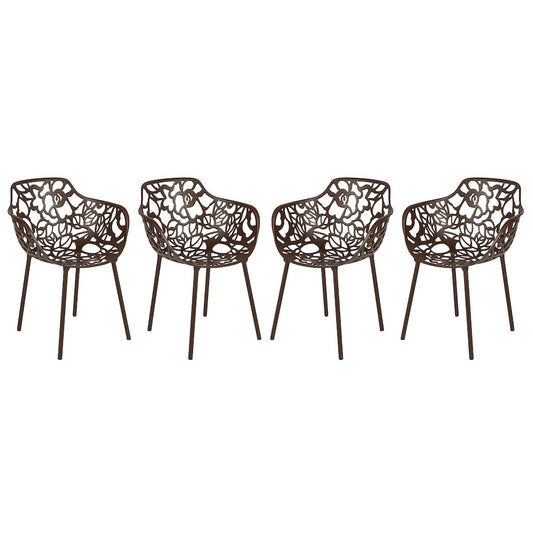 Modern Devon Aluminum Armchair, Set of 4
