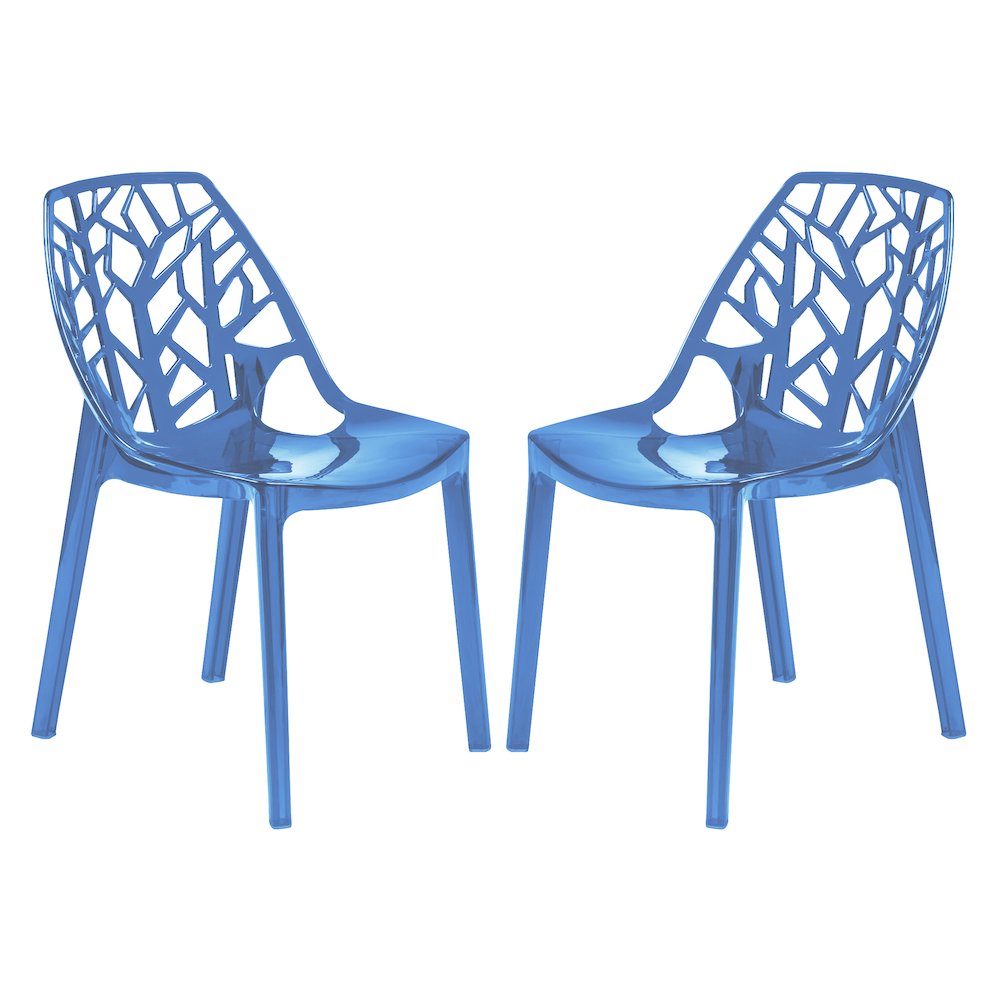 Cornelia Modern Spring Cut-Out Tree Design Stackable Dining Chair