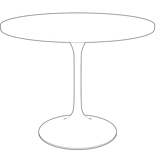 36" Round Dining Table, Brushed Chrome Base with Dark Maple MDF Top
