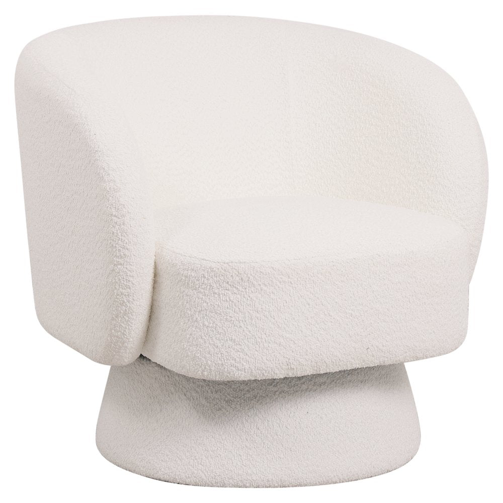 Raze Collection Modern Accent Chair in White Boucle