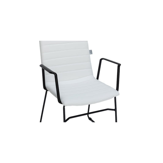 Zylar Series Office Guest Arm Chair in White Leather