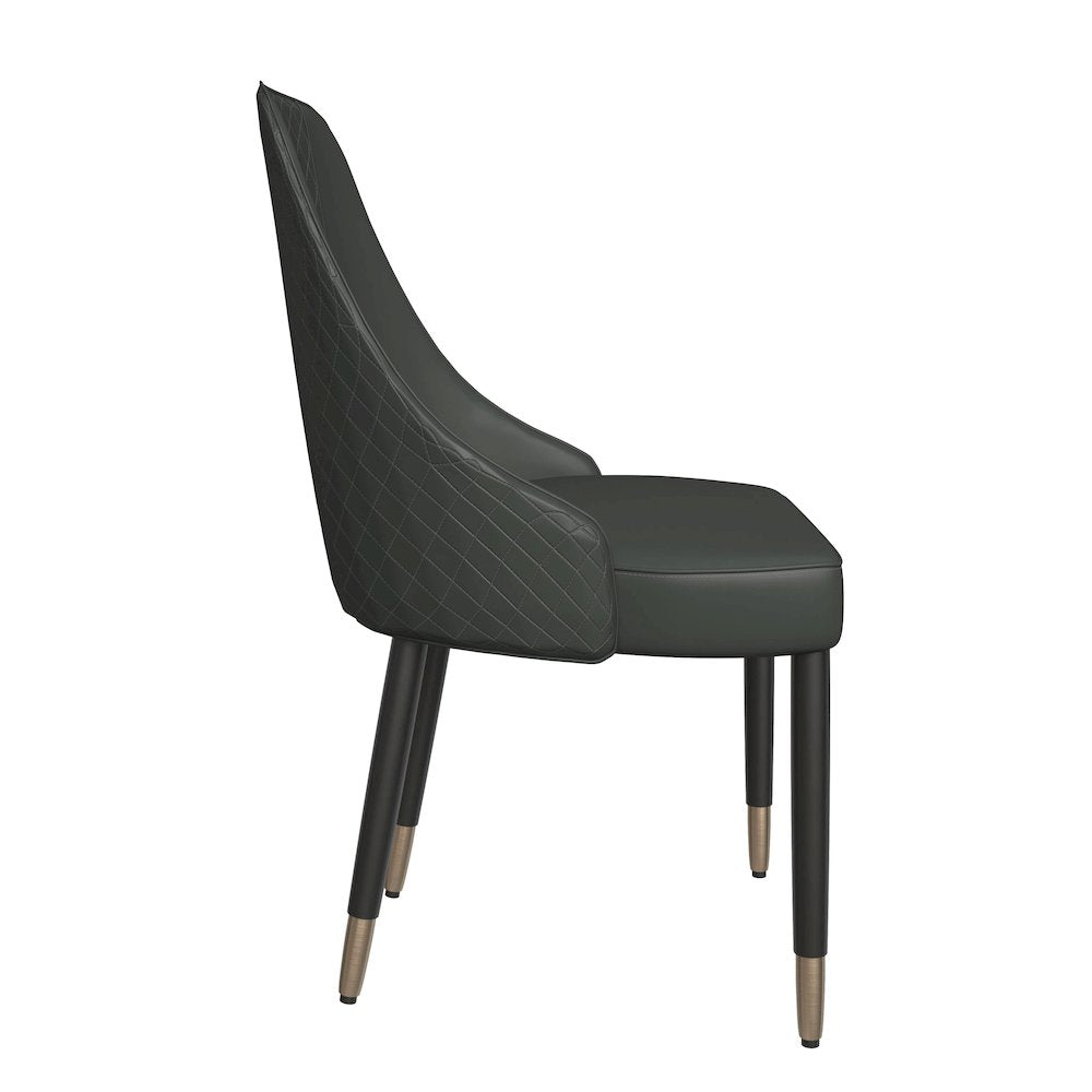 Allure Collection Modern Dining Chair In Olive Green Fabric - Set of 4