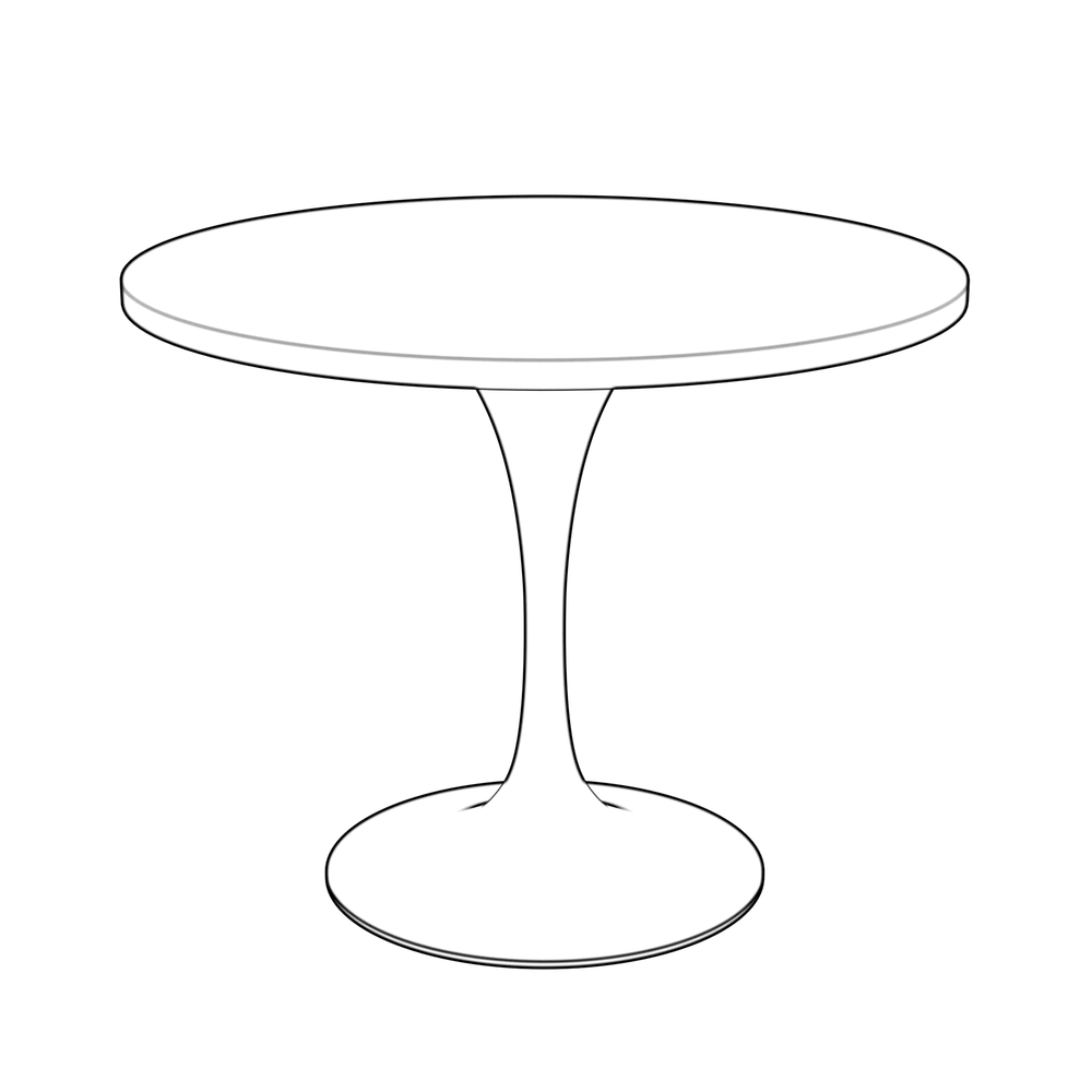 Verve 36 Round Dining Table, Black Base with Sintered Stone Grey Top