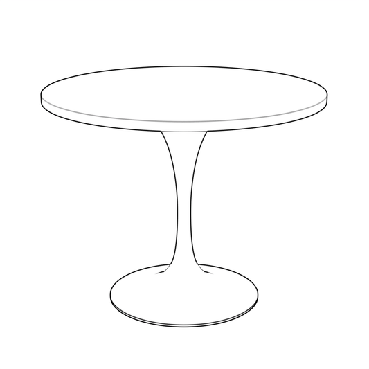 Verve 36 Round Dining Table, Black Base with Sintered Stone Grey Top