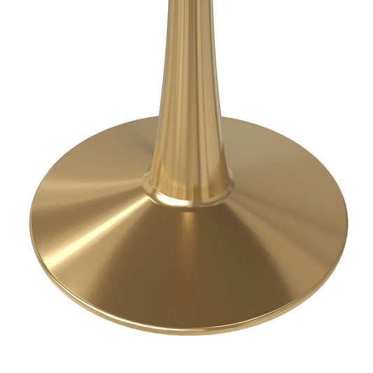 Bristol 40" round dining table Gold Base With Black Top