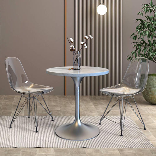 Verve Collection 27 Round Dining Table, Brushed Gold Base