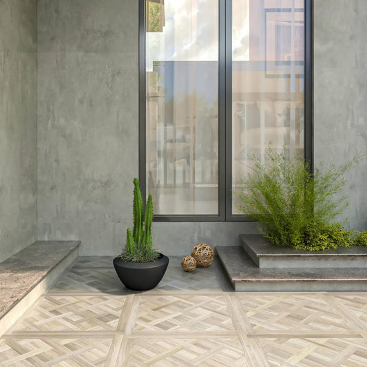 Vessel Series Poly Stone Planter in Black 15" Dia 8" high