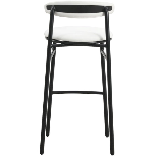 Lume Collection Modern Bar Stool in White