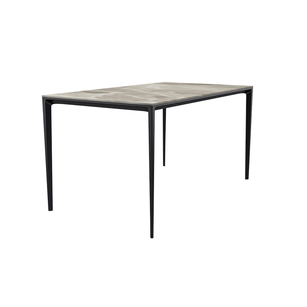 Avo Series Modern Dining Table Black Base, With 55 Deep Grey Sintered Stone Top