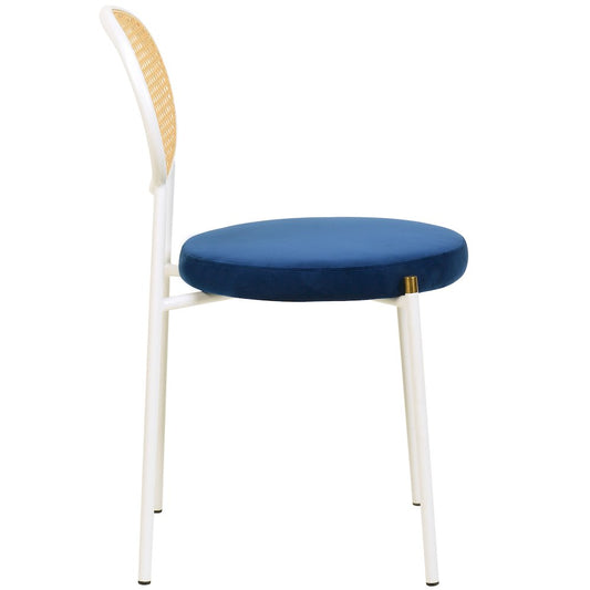 Euston Collection Modern Dining Chair White Frame In Blue