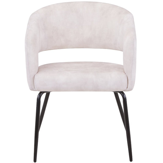 Gavin Series Modern Chair Black Frame in Beige Set of 2