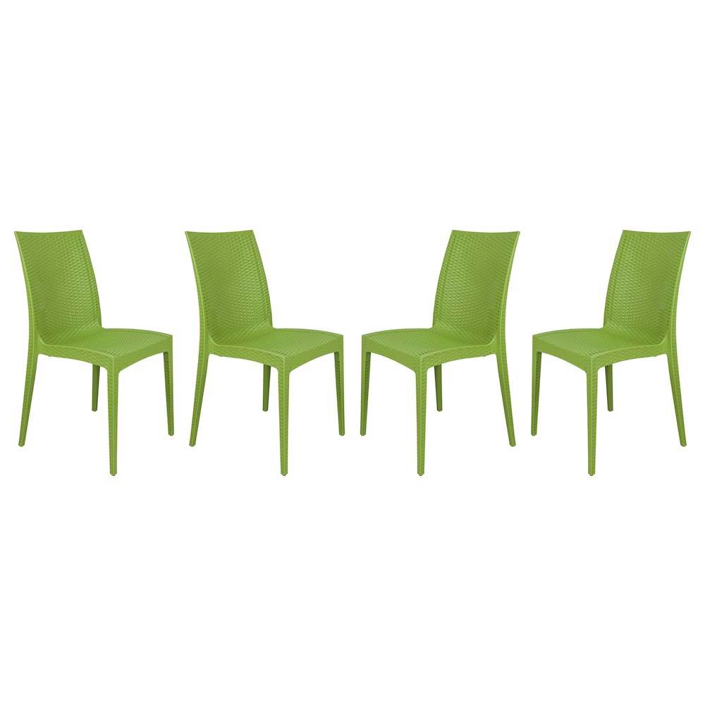 Weave Mace Indoor/Outdoor Dining Chair (Armless), Set of 4