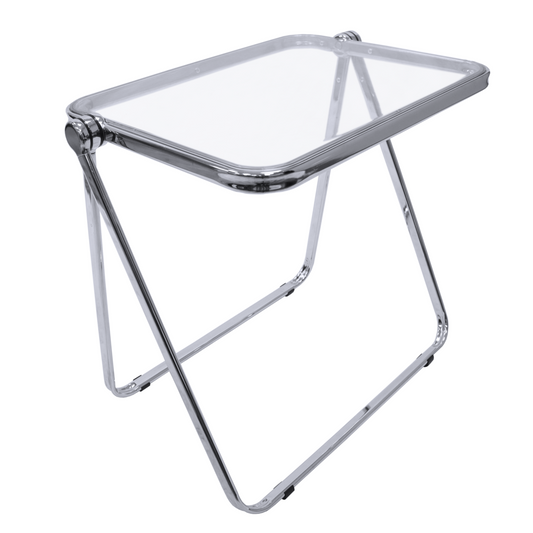 Lawrence Square Folding End Table with Plastic Top and Iron Frame