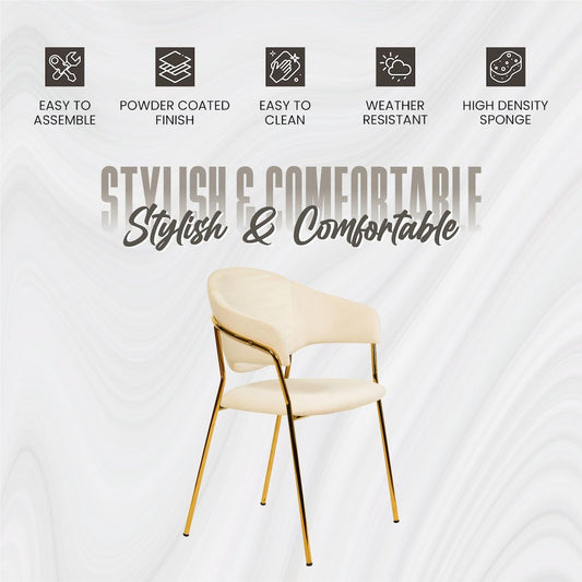 Bella Collection Modern Dining Chair in Off White Set of 4