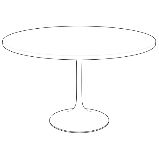 Verve Collection 48" Round Dining Table, Brushed Chrome Base with Black MDF Top
