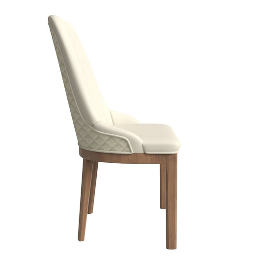 Verisma Collection Modern Wooden Dining Chair in Light Toupe Set of 2