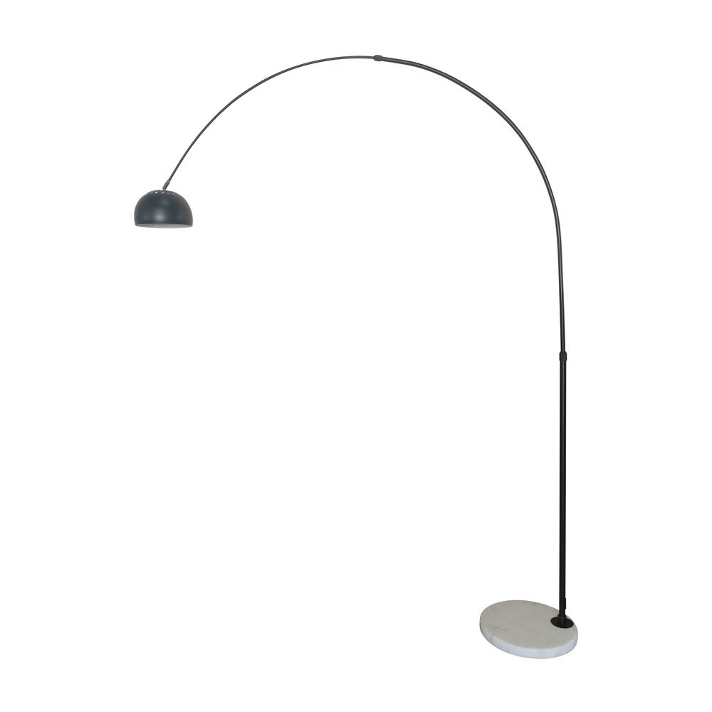 Arched Floor Lamp 75.6" Height with White Round Marble Base