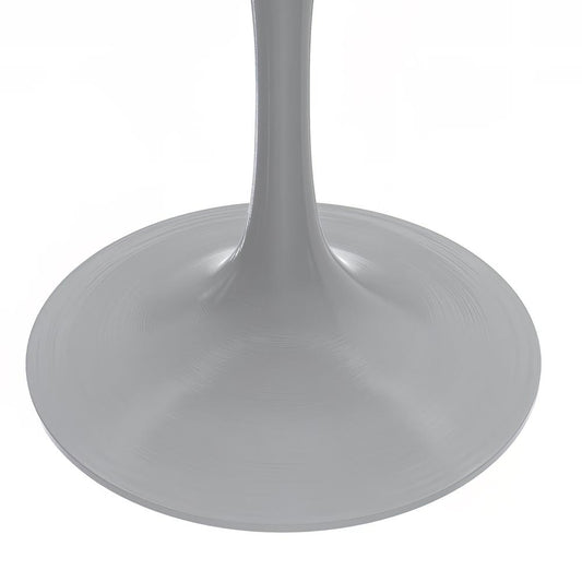 Verve 36 Round Dining Table, White Base with Cognac Brown MDF Top