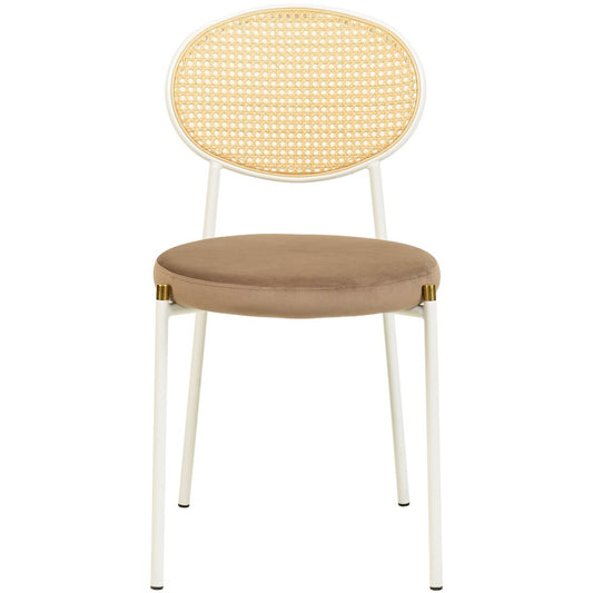 Euston Collection Modern Dining Chair White Frame In Brown