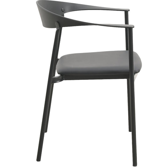 Kora Collection Modern Dining Chair in Black - Set of 2