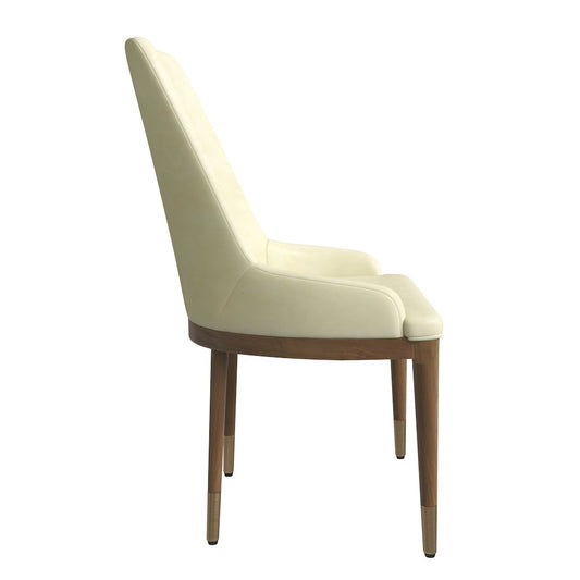 Viva Collection Modern Wooden Dining Chair in Cream Set of 2