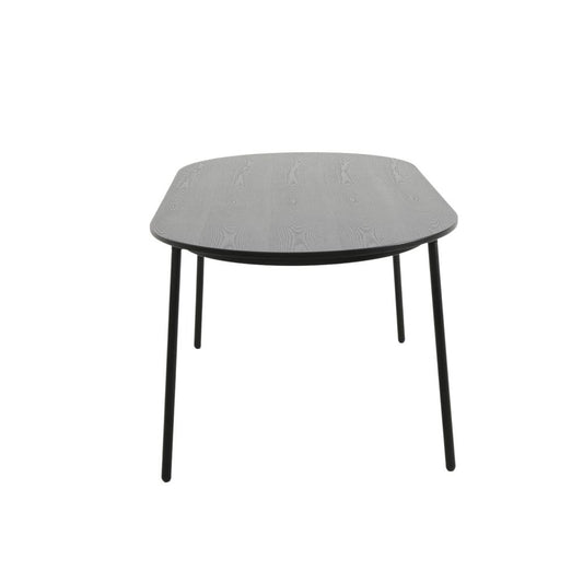 71" Oval Dining Table with MDF Top and Black Steel Legs