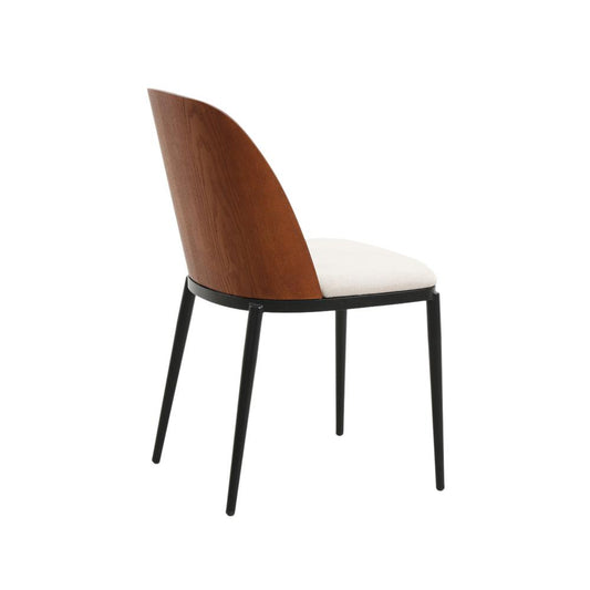 Dining Side Chair with Powder-Coated Steel Frame for Kitchen and Dining Room