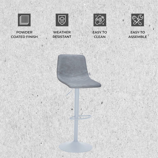 Tilbury - Bar stool -White base- Light Grey