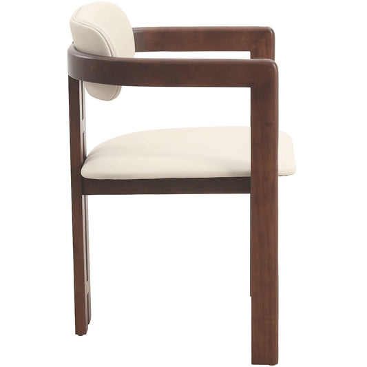 Velo Series Modern Dining Chair in Walnut Color Wood with Toupe Seat