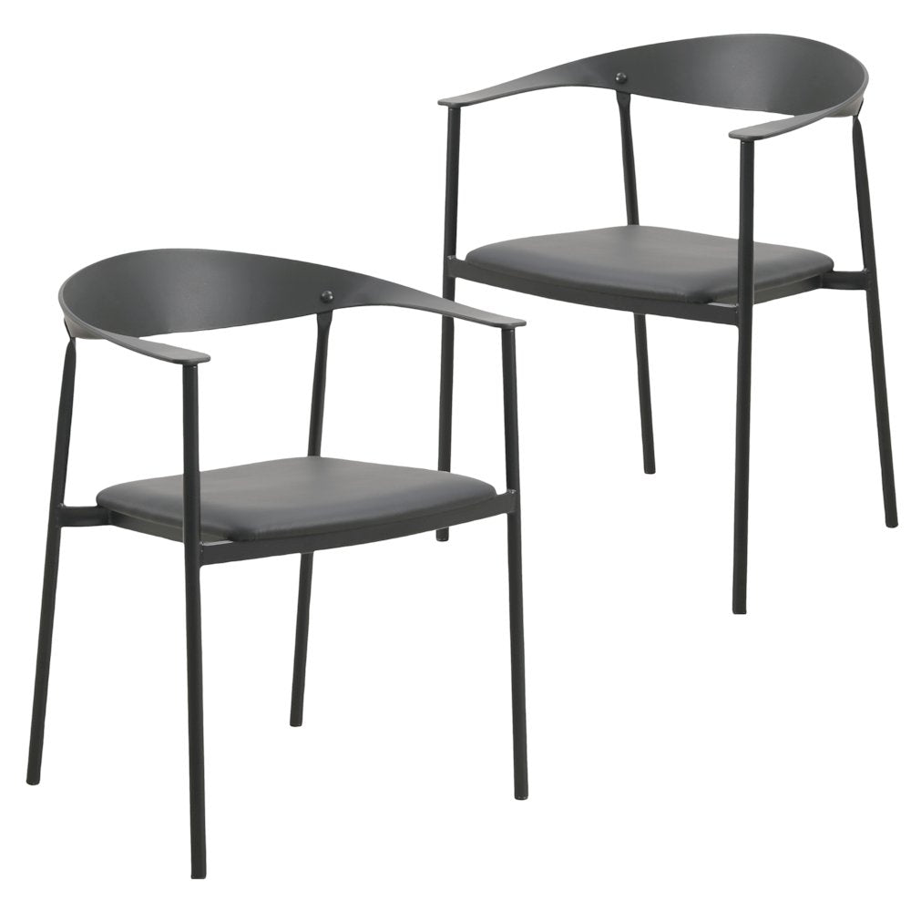 Kora Collection Modern Dining Chair in Black - Set of 2