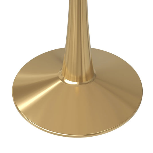 Bristol 40" round dining table Gold Base With White Top