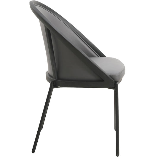 Urbane Collection Modern Dining Chair in Charcoal - Set of 4