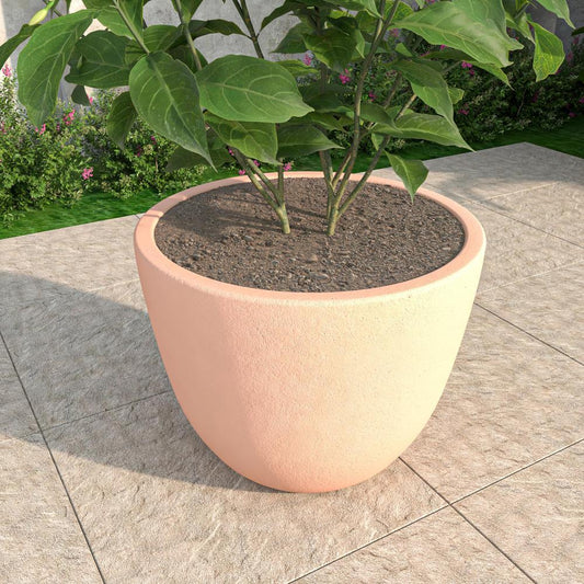 Dahlia Series Poly Stone Planter in TerraCotta Color 21.3 Dia, 15.7 High