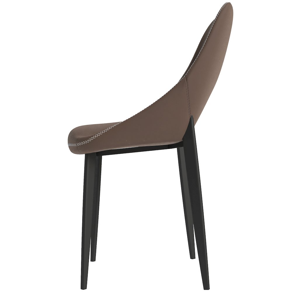 Amalfi Collection Fabric Modern Dining Chair in Light Brown - Set of 4