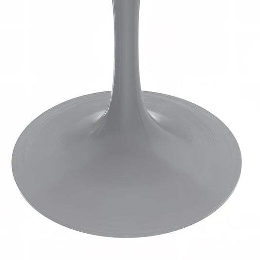 Verve 48 Round Dining Table, White Base with Cognac Brown MDF Top