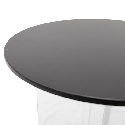 Valore Collection 20" Acrylic Side Table With Black Top