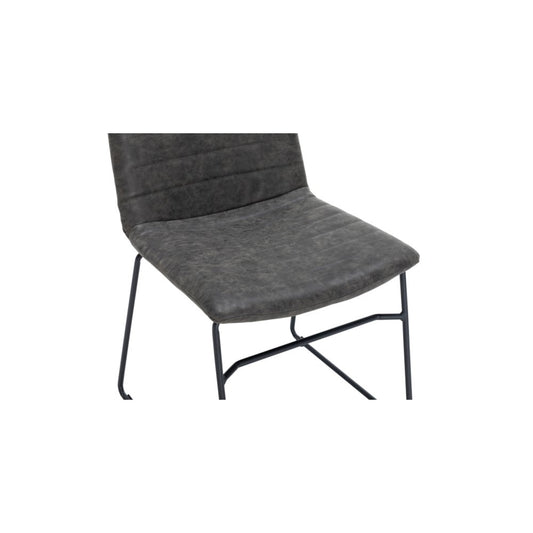 Zylar Series Office Guest Chair in Charcoal Leather
