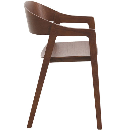 Rivo Collection Elegant Dining Chair in Dark Walnut Color Wood - Set of 2