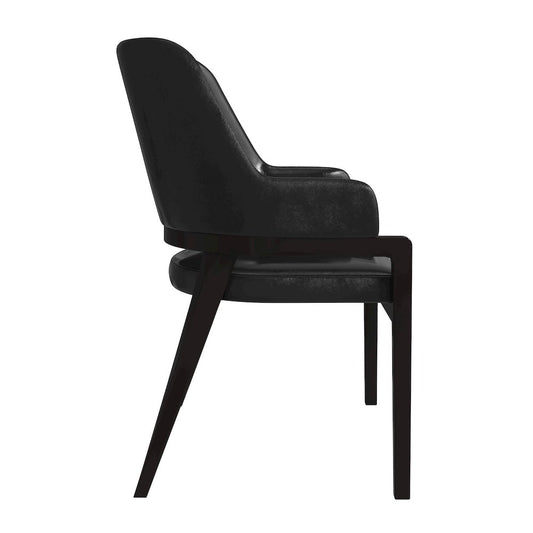Ethora Collection Modern Wooden Dining Chair in Black Set of 2