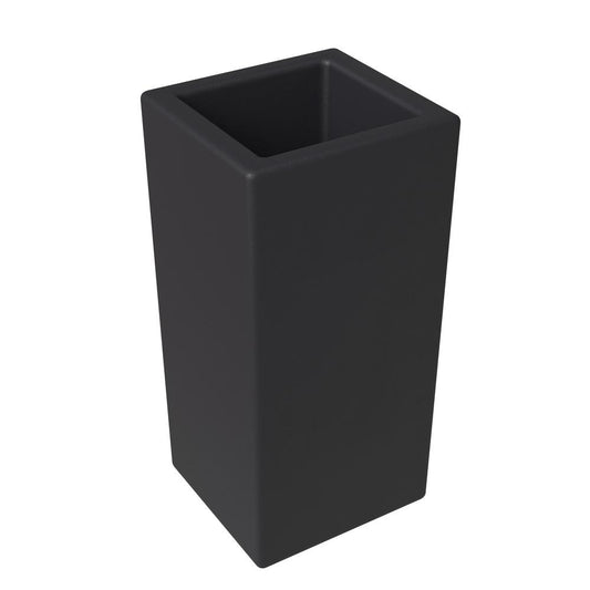 Terra Series Poly Stone Planter in Black 10.2" x 10.2" 23.6" High