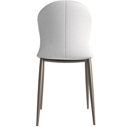 Mosaic Collection Modern Dining Chair in Coconut White Fabric - Set of 4