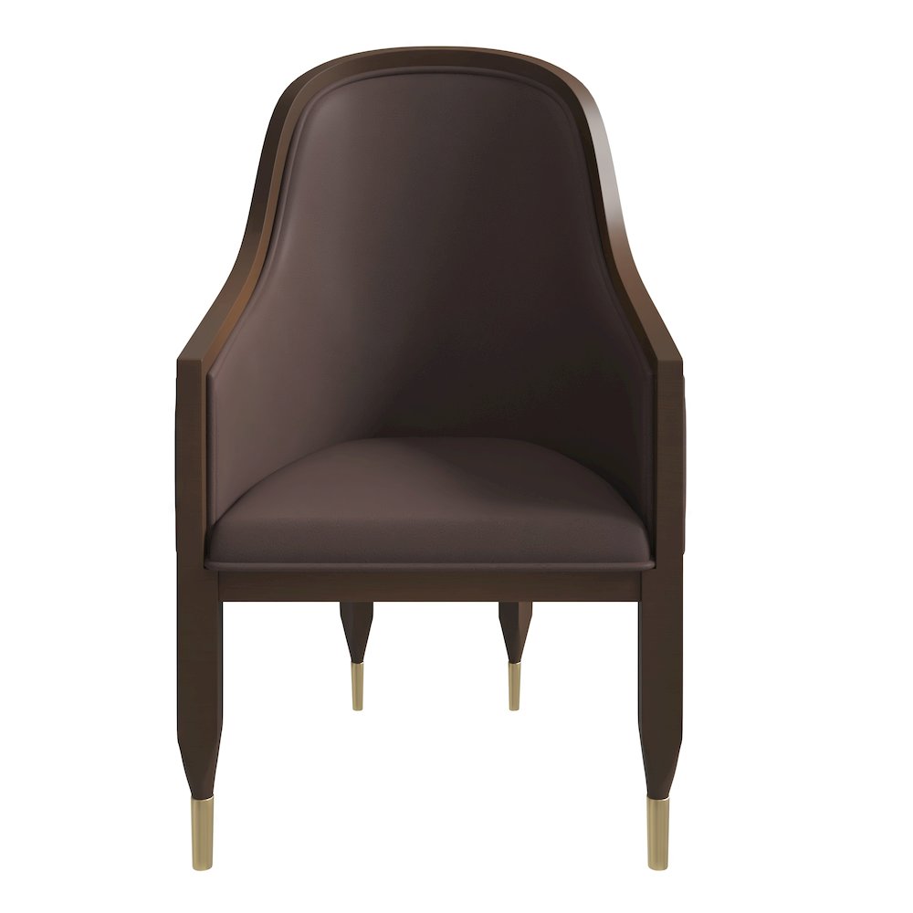 Belle Series Modern Dining Chair in Dark Brown Set of 4