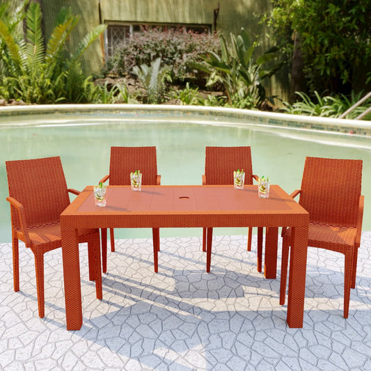 Weave Mace Indoor/Outdoor Chair (With Arms), Set of 4