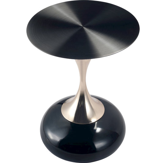 Savoy Collection Modern End Table In Shiny Black