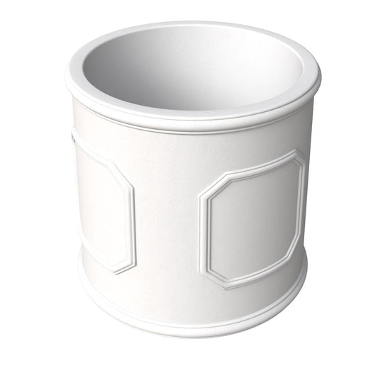 Meadow Series Fiber Stone Planter in White 10.6" Dia, 10.6" HIgh