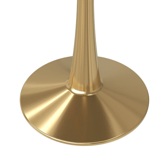 Bristol 35" round dining table Gold Base With White Top