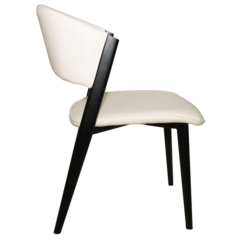 Aspen Collection Modern Dining Chair Black Frame in White Set of 2