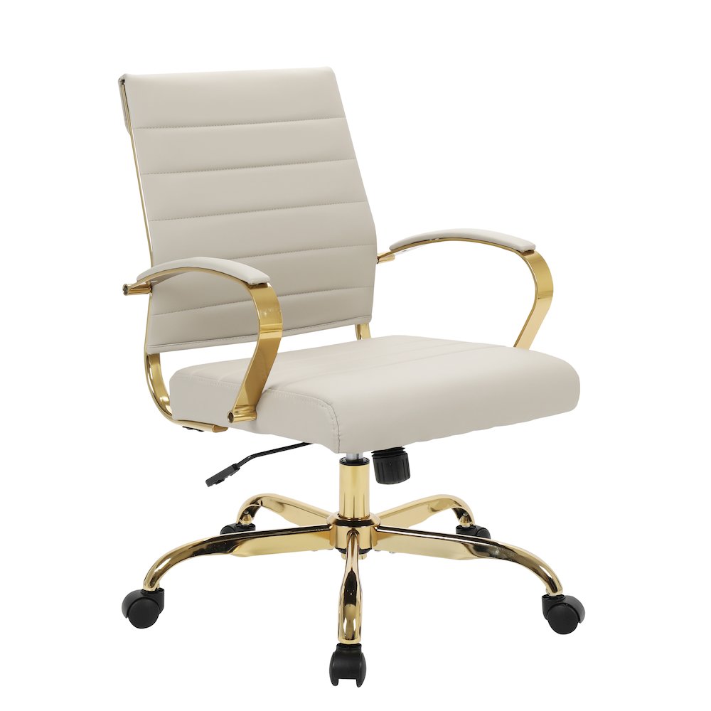 Benmar Home Leather Office Chair With Gold Frame